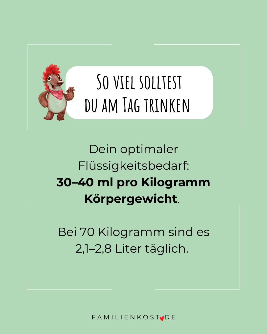 T&auml;glicher Fl&uuml;ssigkeitsbedarf