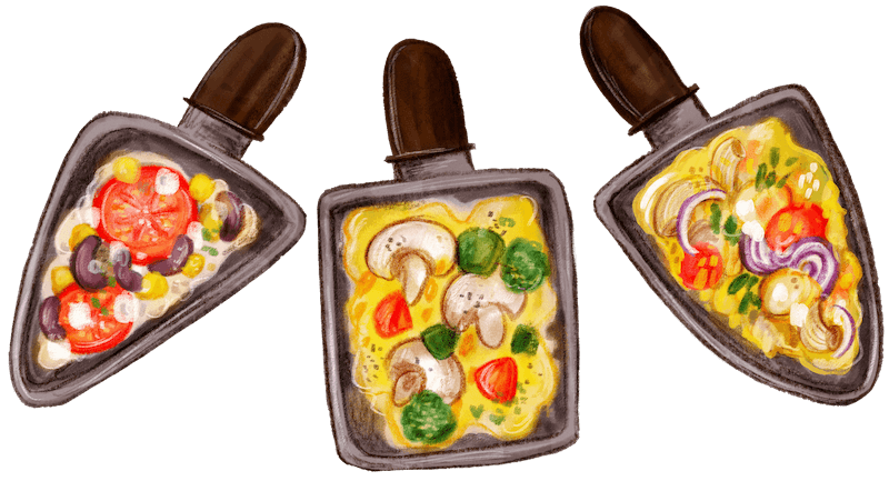 Raclette Pfännchen Illustration