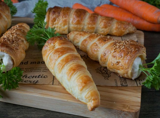 Bl&auml;tterteig Karotten