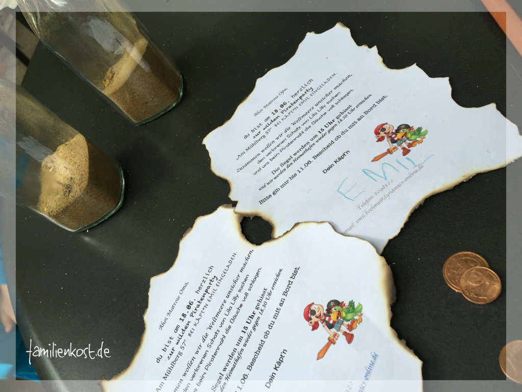 Einladung zur Piratenparty f&uuml;r den Kindergeburtstag selber basteln