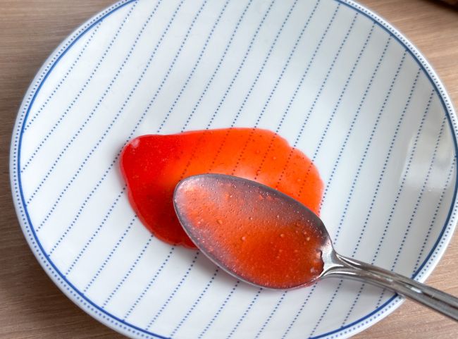 Erdbeermarmelade Gelierprobe