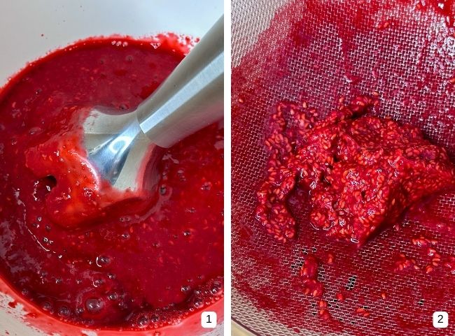 Himbeeren p&uuml;rieren und passieren