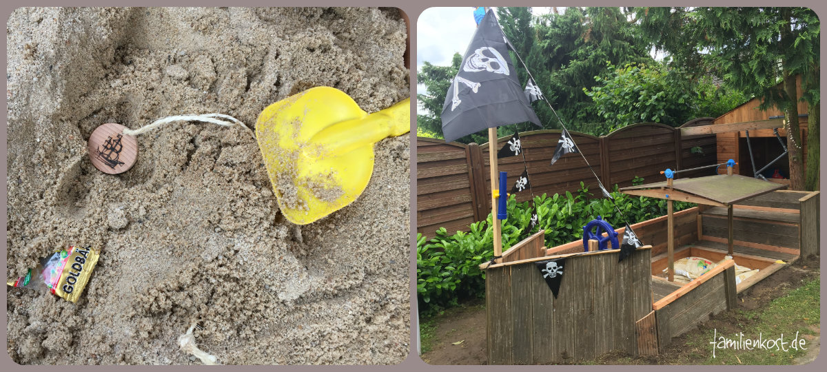 Goldgraben als Spiel für Piraten beim Kindergeburtstag