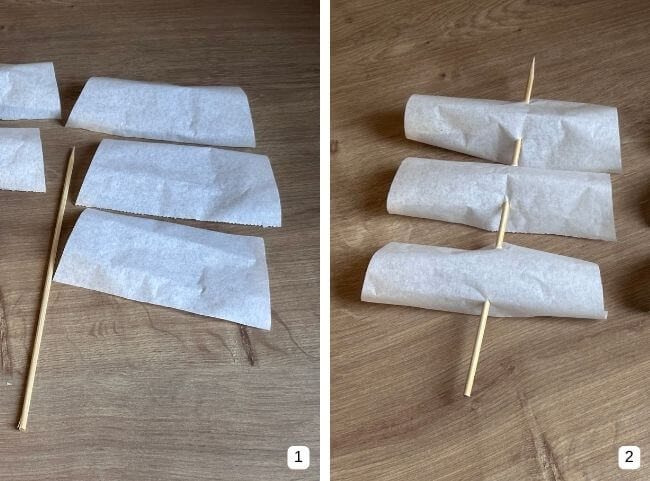 Segel f&uuml;r den Piratenschiff Kuchen basteln