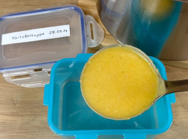 P&uuml;rierte Kartoffelsuppe einfrieren