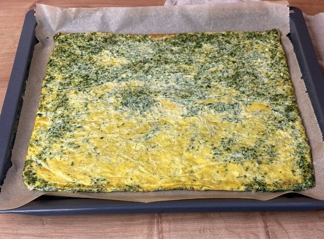 Spinat-Eier-Teig backen